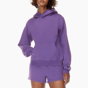 Aritzia TNA Cozy Fleece Perfect Hoodie in Fig Purple